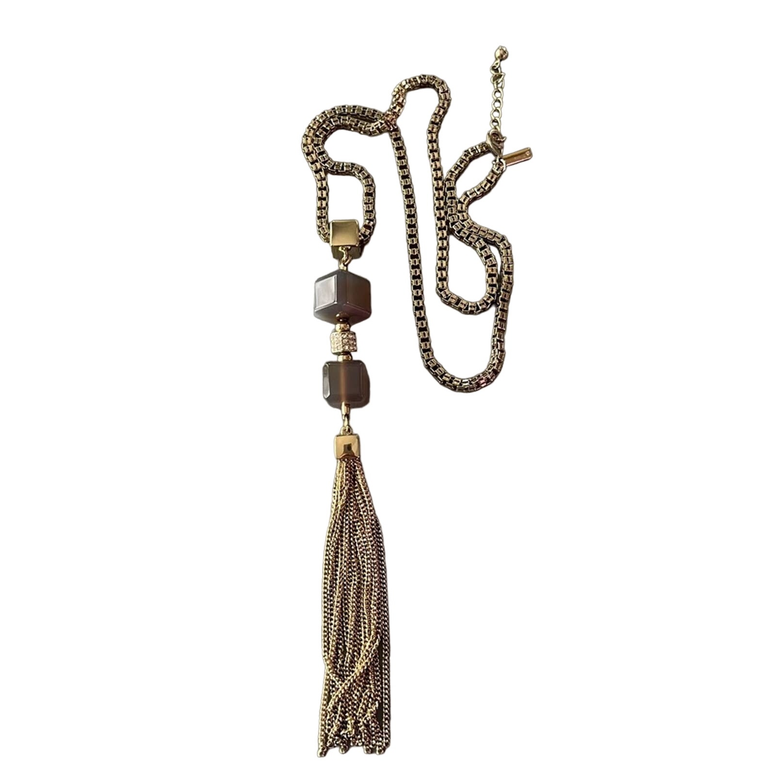 White House Black Market Long Gold Tone Necklace